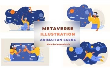 Metaverse Illustration Animation Scene After Effects Template