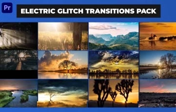 Electric Glitch Transitions Pack for Premiere Pro Templates