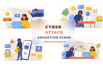 After Effects Template for Cyber Attack Scene