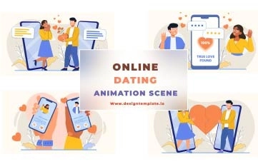 Online Dating Scene After Effects Template
