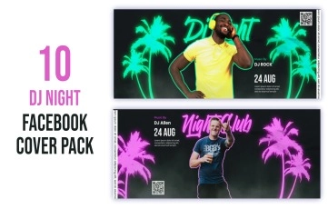 Dj Night Facebook Cover After Effects Template