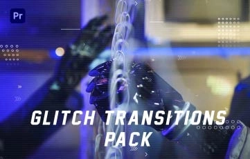 Pack Premiere Pro Template Digital Glitch Transitions