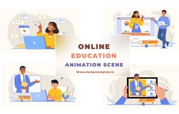 After Effects Template Online Education Animation Scene
