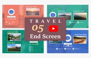 Travel Channel YouTube End Screen After Effects Template