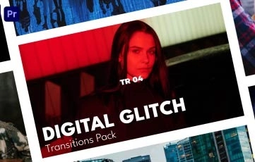 Best Digital Glitch Transitions Pack Premiere Pro Template