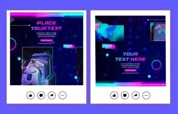 Techno Instagram Post After Effects Template