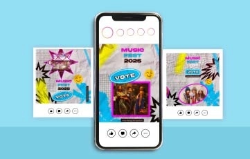 Music Festival Instagram Post After Effects Template