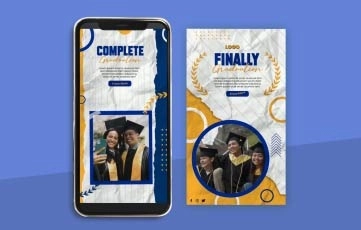 Graduation banner Instagram Story After Effects Template