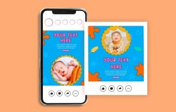 Babies Photo Instagram Post After Effects Template