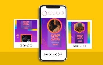 Music Gradient Instagram Post After Effects Template