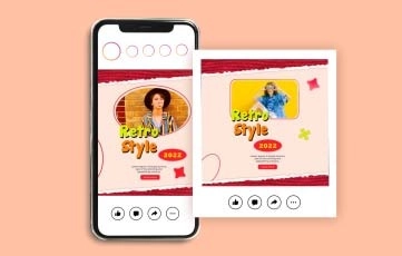 Retro Color Instagram Post After Effects Template 2