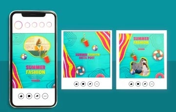 Swimming Instagram Post After Effects Template