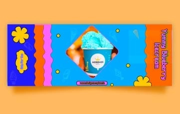 Ice Cream Facebook Cover After Effects Template