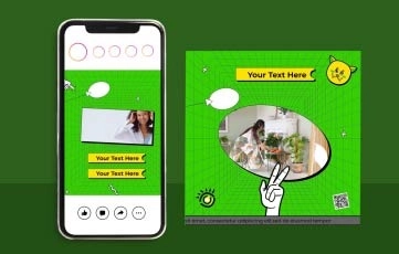 Green Instagram Post After Effects Template