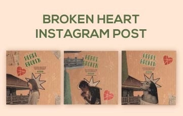 Broken Heart Instagram Post After Effects Template