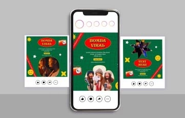 Music Party Instagram Post After Effects Template 02