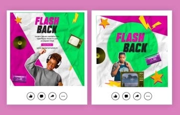 Music Party Instagram Post After Effects Template