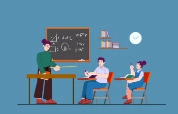 Vector School Teachers Animation Scene