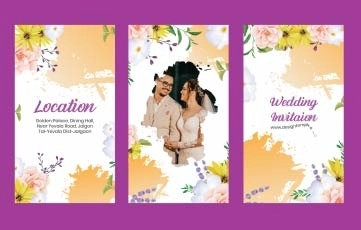 Wedding Invitation Video Instagram Story After Effects Template