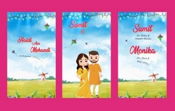 Wedding Haldi And Mehendi Invitation Instagram Story Template
