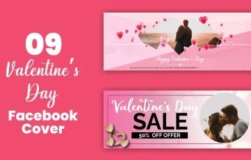 Valentines Sale Offer Facebook Cover After Effects Template