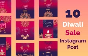 Diwali Sale Instagram Post After Effects Templates