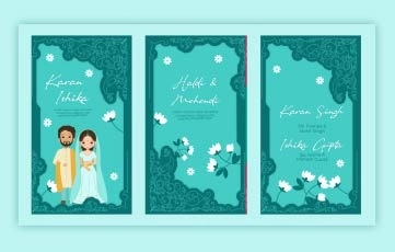 Colorful Wedding Invitation Card Instagram Story After Effect Templates