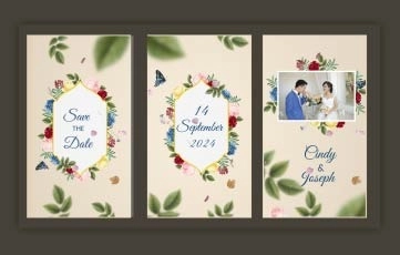 Floral Wedding Invitation Story Instagram Story After Effects Template