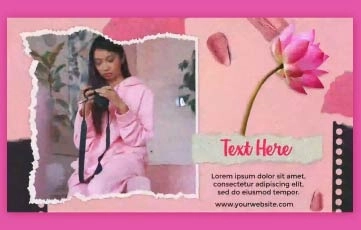 Pink Paper Slideshow After Effects Template