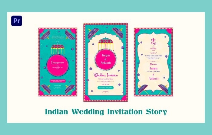 Beautiful Indian Wedding Invitation Instagram Story Premiere Pro Template