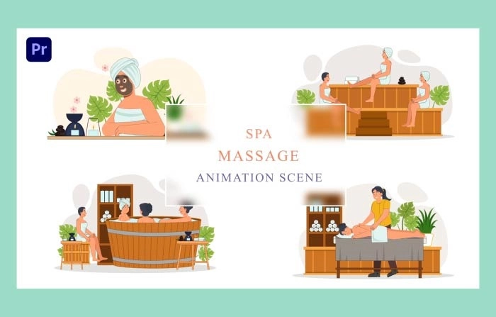Spa Massage Animation Scene Premiere Pro Template
