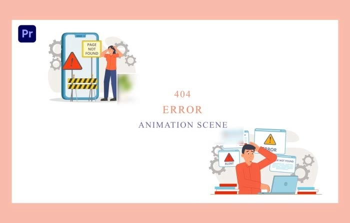 404 Error Animation Scene Premiere Pro Template