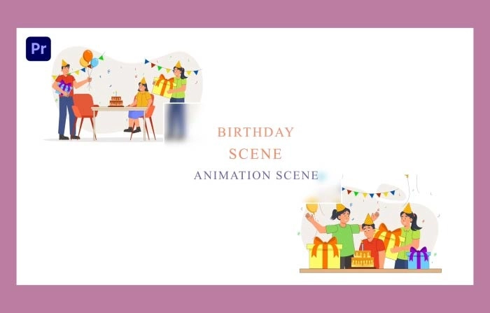Birthday Animation Scene Premiere Pro Template