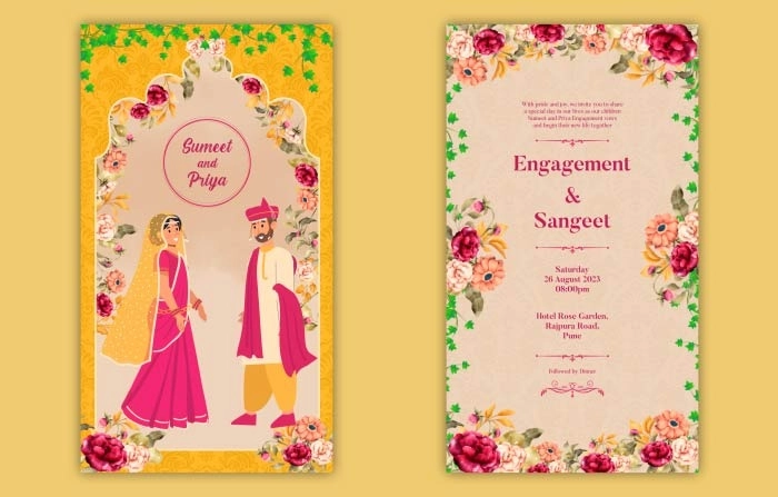 Maharashtrian Wedding Ceremony Instagram Story Invitation After Effects Template