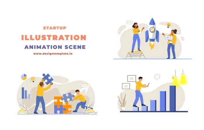 Startup Animation Scene After Effects Template