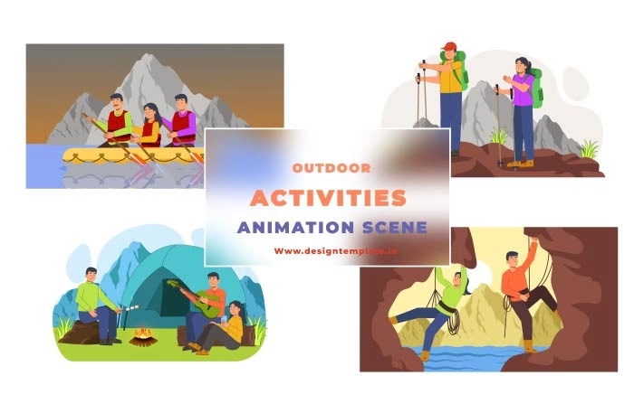 Outdoor Activities Animation Scene After Effects Template
