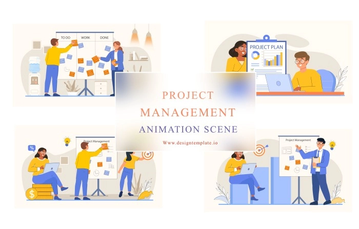 Project Management Animation Scene After Effects Template
