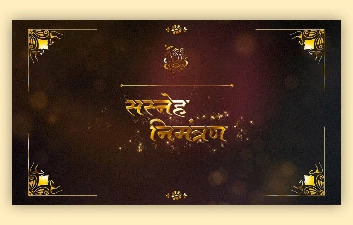 Beautiful Golden Text Marathi Wedding Slideshow After Effects Template