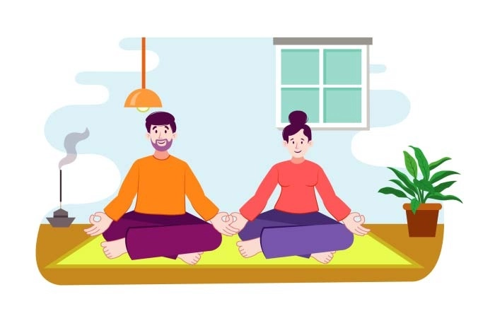 Yoga Training Premium Vector Illustration