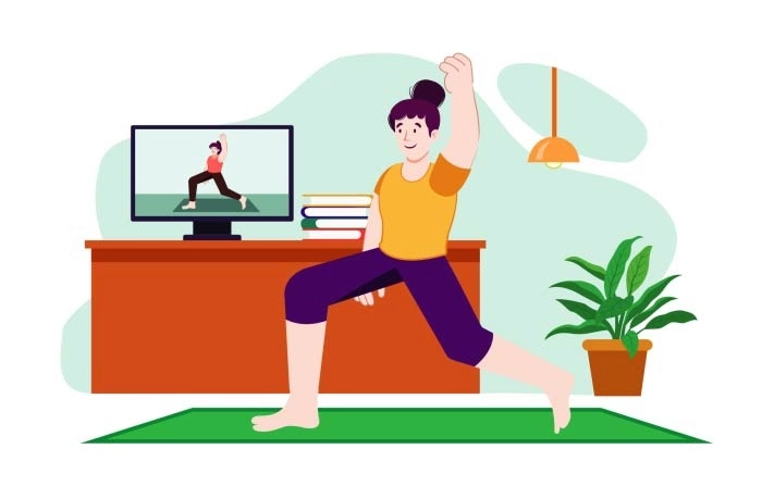 Yoga Training Illustration Premium Vector
