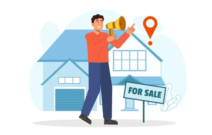 Real Estate Property Sale Illustration