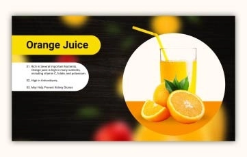 Digital Fruit Menu Card Slideshow After Effects Template