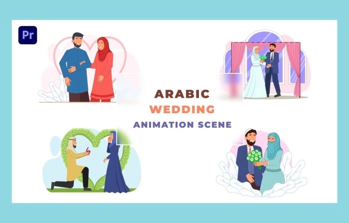 Arabic Wedding Animation Scene Premiere Pro Template