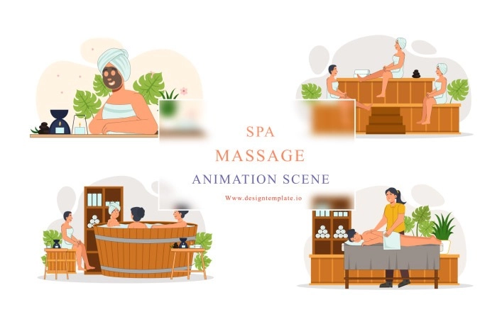 Spa Massage Animation Scene After Effects Template