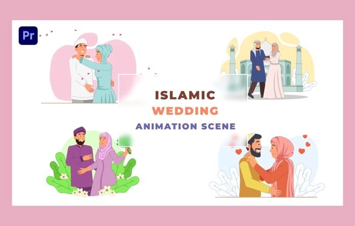 Islamic Wedding Animation Scene Premiere Pro Template
