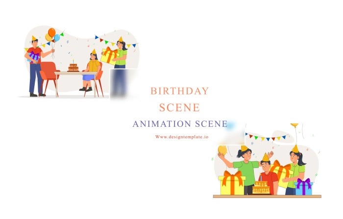 Birthday Animation Scene After Effects Template