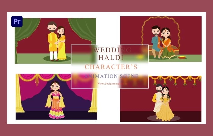 Wedding Haldi Character Set Premiere Pro Template