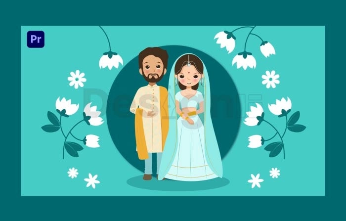 Wedding Set Character Animation Scene Premiere Pro Template