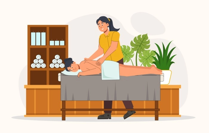 Get Creative And Eye Catching Spa Massage Illustration