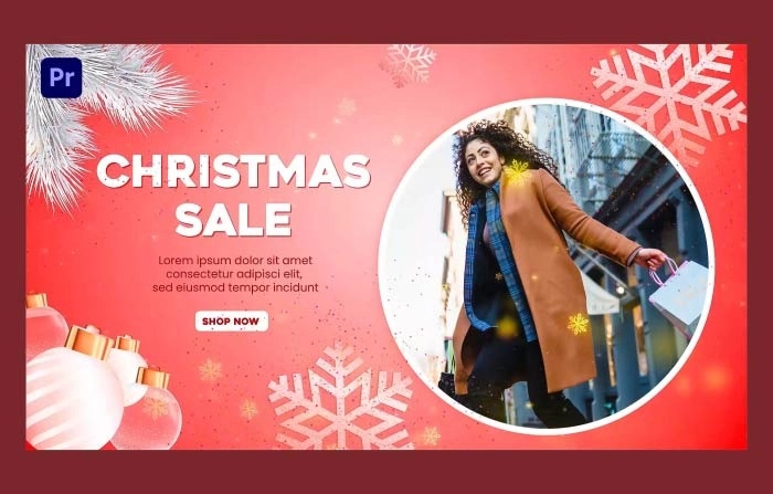 Christmas Sale Slideshow Greetings In Premiere Pro Template
